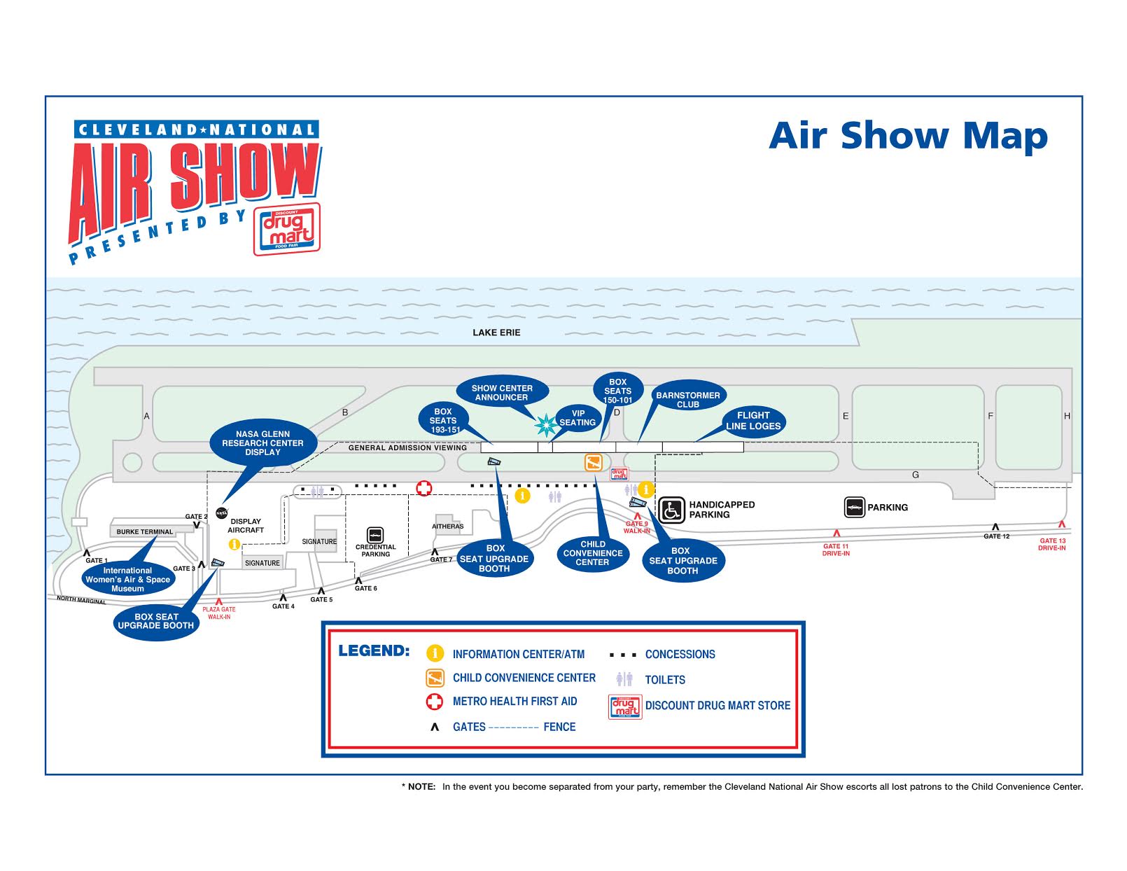 Air Show Map Cleveland National Air Show
