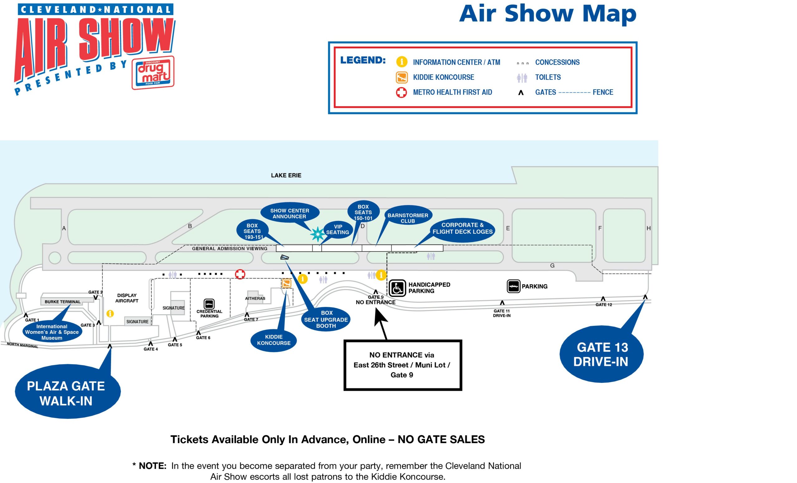 Air Show Map Cleveland National Air Show
